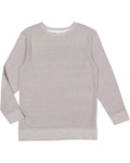 lat 6965 adult harborside melange french terry crewneck with elbow patches Front Thumbnail