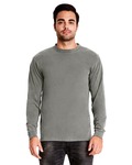 next level 7401 adult inspired dye long-sleeve crew Front Thumbnail