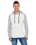Burnside B8127 Adult Raglan Sleeve Striped Jersey Hooded T-Shirt Front Thumbnail