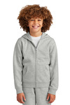 district dt6102y youth v.i.t. ™ fleece full-zip hoodie Front Thumbnail