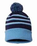 richardson 134 stripe pom cuffed beanie Front Thumbnail