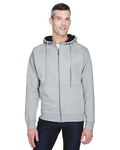 ultraclub 8463 adult rugged wear thermal-lined full-zip hooded fleece Back Thumbnail