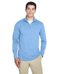 ultraclub 8618 men's cool & dry heathered performance quarter-zip Front Thumbnail