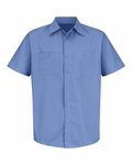 Red Kap CS20 Short Sleeve Striped Industrial Work Shirt Front Thumbnail