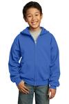 Port & Company PC90YZH Youth Core Fleece Full-Zip Hooded Sweatshirt Front Thumbnail