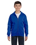 Hanes P480 Youth EcoSmart ® Full-Zip Hooded Sweatshirt Front Thumbnail