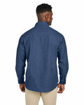 harriton m540 men's denim shirt-jacket Back Thumbnail