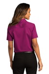 port authority lw809 ladies short sleeve superpro ™ react ™ twill shirt Back Thumbnail