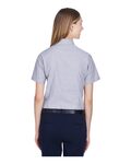 Harriton M600SW Women's Stain-Release Short Sleeve Oxford Shirt Back Thumbnail