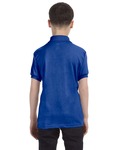 hanes 054y youth 5.2 oz., 50/50 ecosmart® jersey knit polo Back Thumbnail