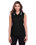 Devon & Jones DG20SW Ladies' CrownLux Performance™ Plaited Tipped Sleeveless Polo Side Thumbnail
