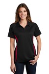 sport-tek lst685 ladies posicharge ® micro-mesh colorblock polo Front Thumbnail