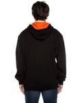 beimar f1023 unisex 10 oz. 80/20 poly/cotton contrast hood sweatshirt Back Thumbnail