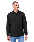 harriton m72 unisex flex twill overshirt Front Thumbnail