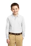port authority y500ls youth long sleeve silk touch™ polo Front Thumbnail