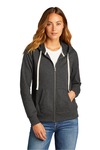 district dt8103 women's re-fleece ™ full-zip hoodie Front Thumbnail