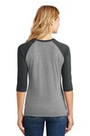 district dm136l women's perfect tri ® 3/4-sleeve raglan Back Thumbnail