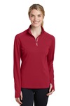 Sport-Tek LST860 Ladies Sport-Wick ® Textured 1/4-Zip Pullover Front Thumbnail