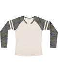 LAT 3534 Ladies' Gameday Mash-Up Long Sleeve Fine Jersey T-Shirt Back Thumbnail