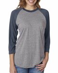 Next Level 6051 Unisex Tri-Blend 3/4-Sleeve Raglan T-Shirt Front Thumbnail