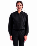 tridri td077 ladies' alice half-zip hooded sweatshirt Front Thumbnail