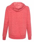 jerzees 92wr women's snow heather french terry full-zip hooded sweatshirt Back Thumbnail