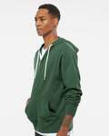 Independent Trading Co. AFX90UNZ Unisex Lightweight Full-Zip Hooded Sweatshirt Side Thumbnail