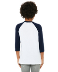 Bella + Canvas 3200Y Youth 3/4-Sleeve Baseball T-Shirt Back Thumbnail
