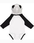 rabbit skins 4418 infant long sleeve fine jersey bodysuit with ears Back Thumbnail