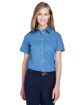 devon & jones d620sw ladies' crown woven collection™ solid broadcloth short-sleeve shirt Back Thumbnail