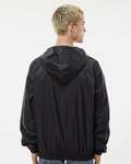 Burnside 9728 Men's Nylon Hooded Coaches Jacket Back Thumbnail