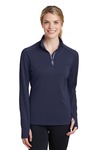 Sport-Tek LST860 Ladies Sport-Wick ® Textured 1/4-Zip Pullover Front Thumbnail