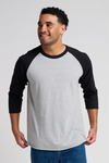 jerzees j560r unisex premium blend combed ring spun 3/4-sleeve raglan Front Thumbnail