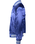 augusta sportswear 3610 unisex striped trim satin baseball jacket Side Thumbnail