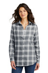 port authority lw668 ladies plaid flannel tunic Front Thumbnail