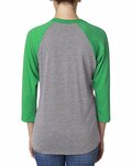 Next Level 6051 Unisex Tri-Blend 3/4-Sleeve Raglan T-Shirt Back Thumbnail