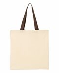 Q-Tees QTB6000 Economical Tote with Contrast-Color Handles Front Thumbnail
