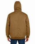 harriton m722t men's tall climabloc® heavyweight hooded full-zip jacket Back Thumbnail