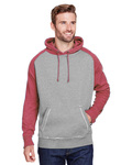 J America JA8885 Adult Vintage Heather Pullover Hood Back Thumbnail