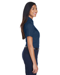 harriton m500sw ladies' easy blend™ short-sleeve twill shirt with stain-release Side Thumbnail