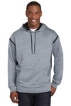 sport-tek f246 tech fleece colorblock hooded sweatshirt Front Thumbnail