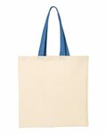 Q-Tees QTB6000 Economical Tote with Contrast-Color Handles Front Thumbnail
