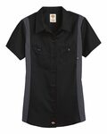 dickies fs524 ladies' industrial short-sleeve color block shirt Front Thumbnail