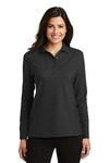 port authority l500ls ladies silk touch™ long sleeve polo Front Thumbnail