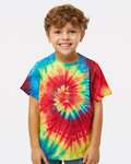 dyenomite 330ms toddler spiral tie-dyed t-shirt Front Thumbnail
