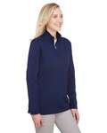 ultraclub uc792w women's coastal pique fleece quarter-zip Side Thumbnail