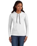 anvil 887l ladies 100% combed ring spun cotton long sleeve hooded t-shirt Side Thumbnail