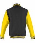 Just Hoods By AWDis JHA043 Men's 80/20 Heavyweight Letterman Jacket Back Thumbnail