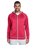 team 365 tt38 men's excel mélange performance fleece jacket Back Thumbnail