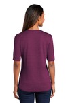 Port Authority LK583 Ladies Stretch Heather Open Neck Top Back Thumbnail